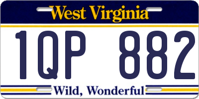 WV license plate 1QP882
