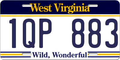 WV license plate 1QP883