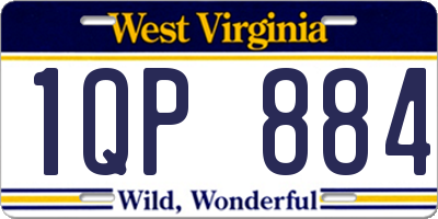 WV license plate 1QP884