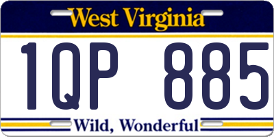 WV license plate 1QP885