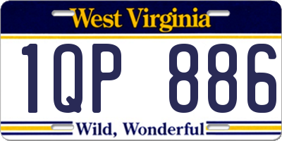 WV license plate 1QP886