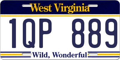 WV license plate 1QP889