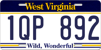WV license plate 1QP892