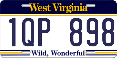 WV license plate 1QP898