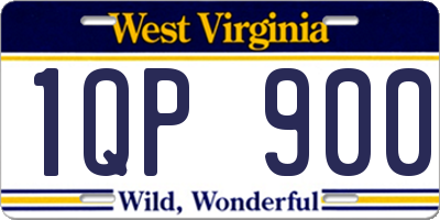 WV license plate 1QP900