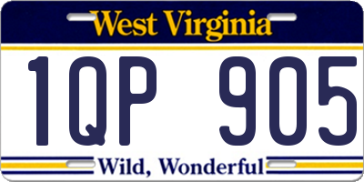 WV license plate 1QP905