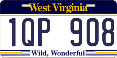 WV license plate 1QP908