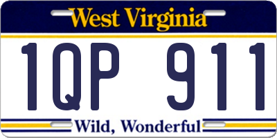 WV license plate 1QP911