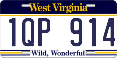 WV license plate 1QP914