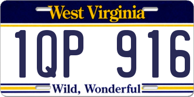 WV license plate 1QP916