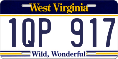 WV license plate 1QP917