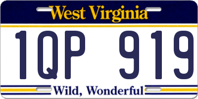 WV license plate 1QP919
