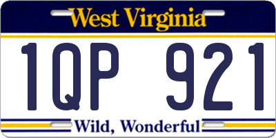 WV license plate 1QP921