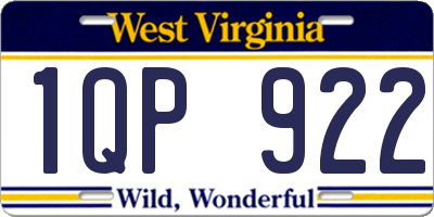 WV license plate 1QP922