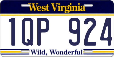 WV license plate 1QP924