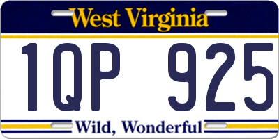 WV license plate 1QP925