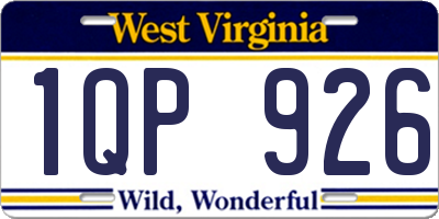 WV license plate 1QP926