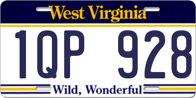 WV license plate 1QP928