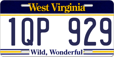 WV license plate 1QP929