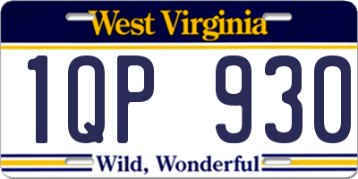 WV license plate 1QP930