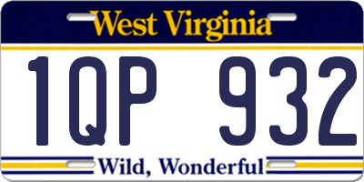 WV license plate 1QP932