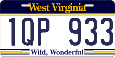WV license plate 1QP933