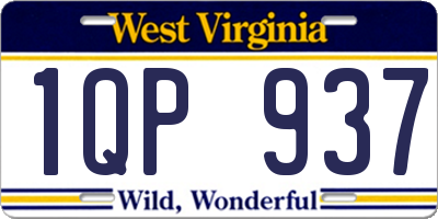 WV license plate 1QP937