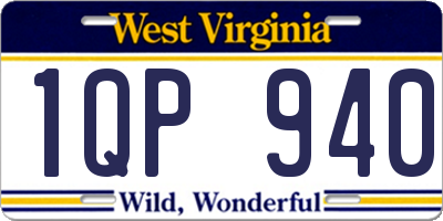 WV license plate 1QP940