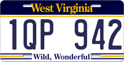 WV license plate 1QP942