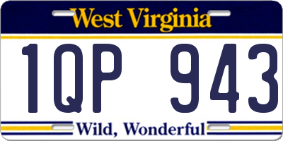 WV license plate 1QP943