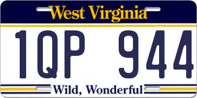 WV license plate 1QP944