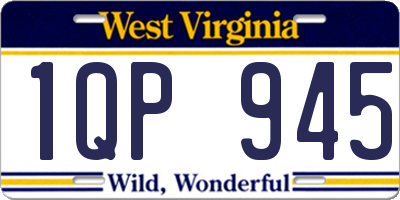 WV license plate 1QP945