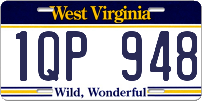 WV license plate 1QP948