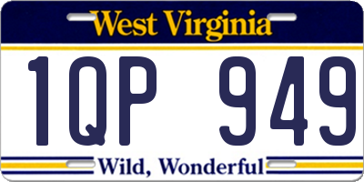 WV license plate 1QP949