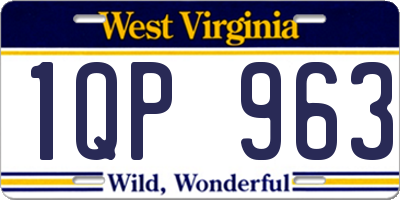 WV license plate 1QP963