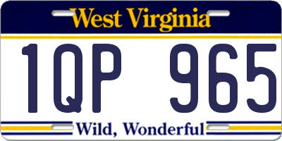 WV license plate 1QP965