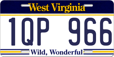 WV license plate 1QP966