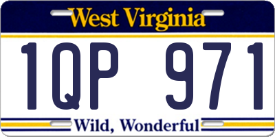 WV license plate 1QP971