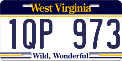 WV license plate 1QP973