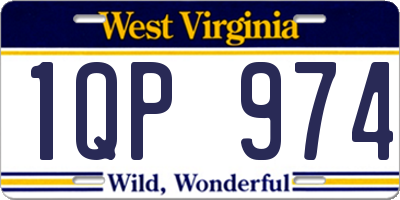 WV license plate 1QP974