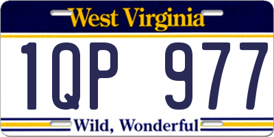 WV license plate 1QP977