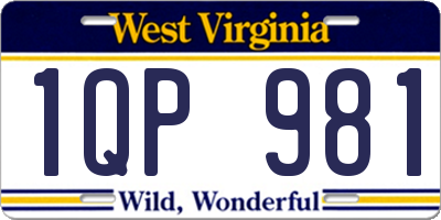 WV license plate 1QP981