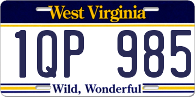 WV license plate 1QP985