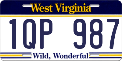 WV license plate 1QP987