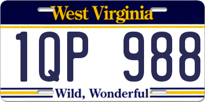 WV license plate 1QP988