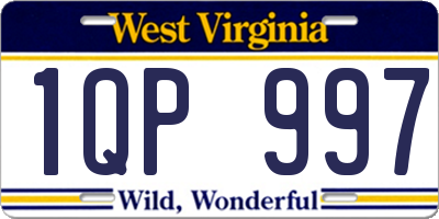 WV license plate 1QP997