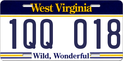 WV license plate 1QQ018