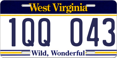 WV license plate 1QQ043
