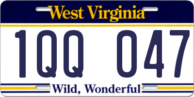 WV license plate 1QQ047