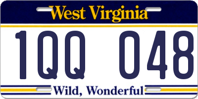 WV license plate 1QQ048